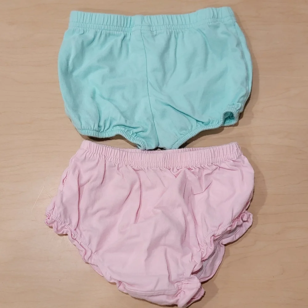 Bundle Of 2 Diaper Covers Pink & Green 6 Months